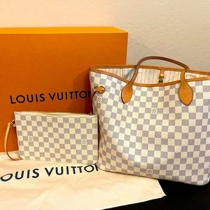 **Authentic** Louis Vuitton Damier Azur Neverfull MM